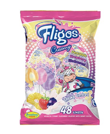 Fligos Creamy Lollipops 48