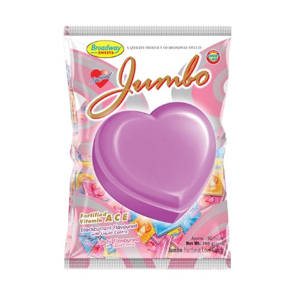 Jumbo Hartbeat Love Candy Blackcurrant & Litchi 300g